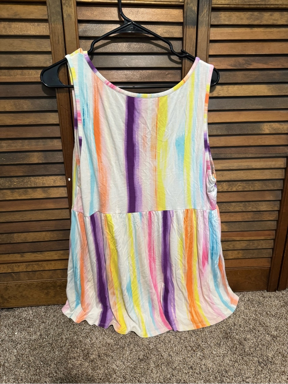 torrid Multi-Color Striped Button-Front Tank Top - Picture 3 of 3